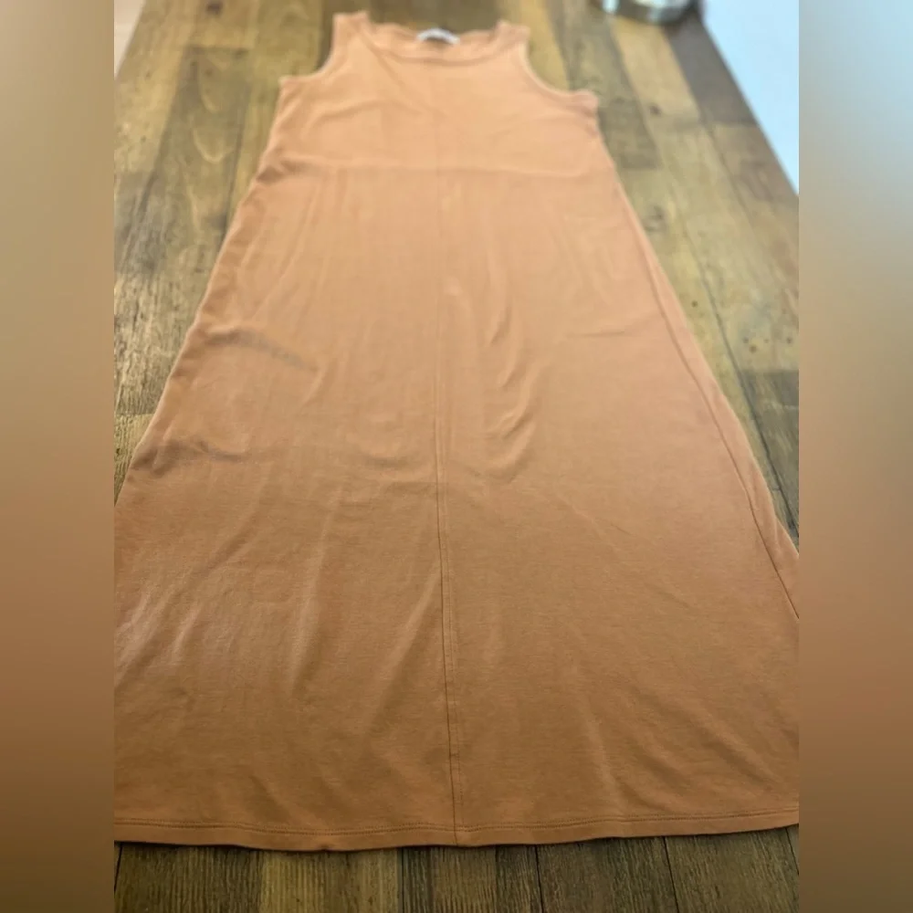 ELIZABETH AND JAMES Long Camel Sleeveless Dress Minimalist A-line Size S